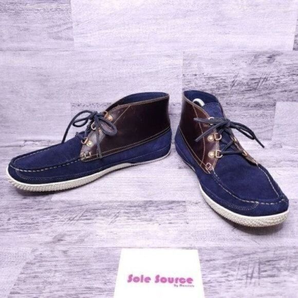 Timberland Camp 73 Moc Toe Lace Up Leather Suede Boot Navy Brown Men's sz 11.5 - Picture 5 of 8